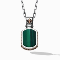 Men's Pendant with Malachite Stone