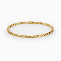 Round Box Chain Bracelet Gold Plated - 4 mm