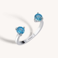 Blue Diamond Knuckle Open Ring