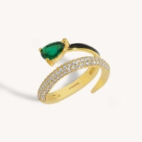  Green Droplet Knuckle Open Ring