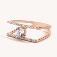 Rose Gold Dual Wing Knuckle Ring