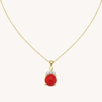 Scarlet Gem Pendant Necklace