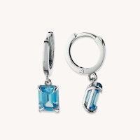 Blue Baguette Gemstone Earrings