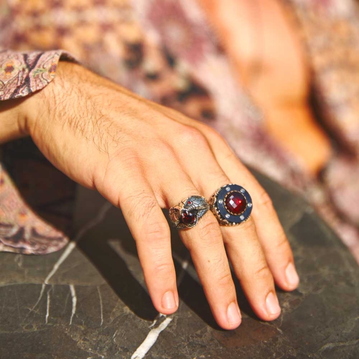 Sterling sold Silver Men Ring,Mens Red Ruby Stone Ring,Men's Snake Ring,Cubic Zirconia Red Men Ring,Men's Ring,Cobra Men Ring,Red Ruby Men Ring