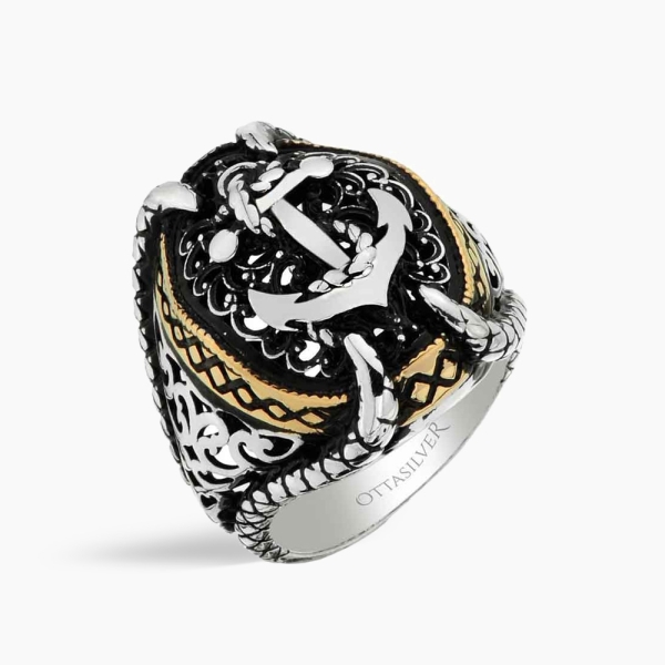 Silver Anchor Ring  for Men