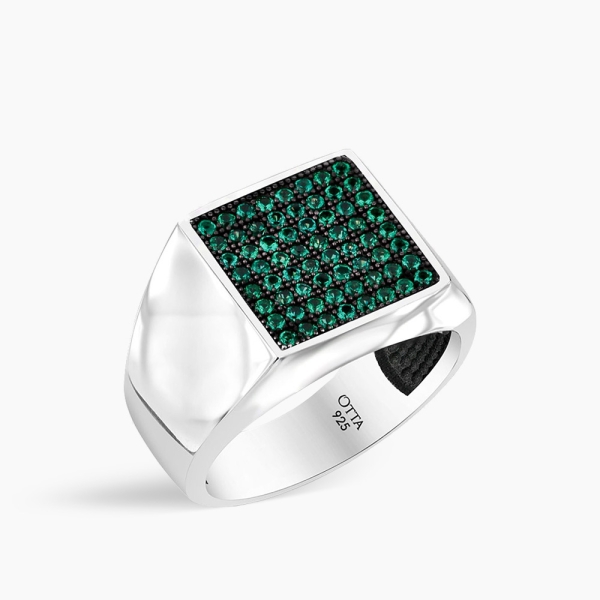 Basic Square Green CZ Diamonds