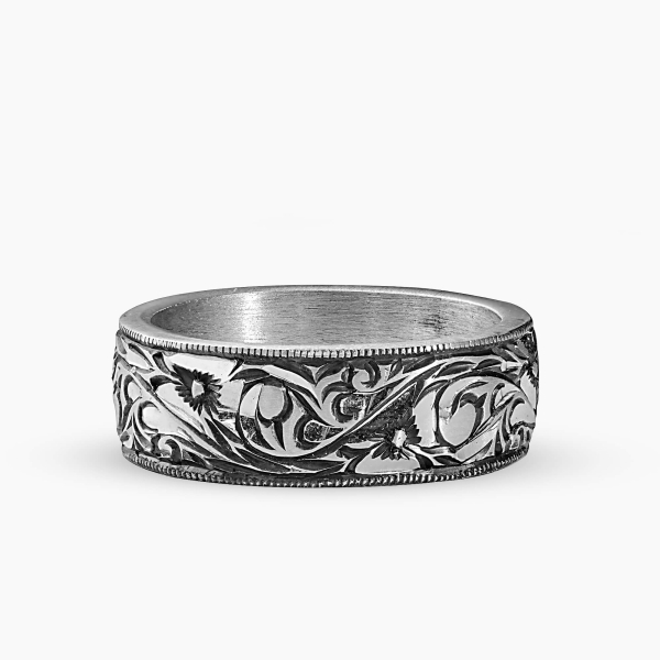 Hand Engraving Silver Band