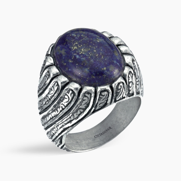 Lapis Lazuli Stone Twisty Design Ring 