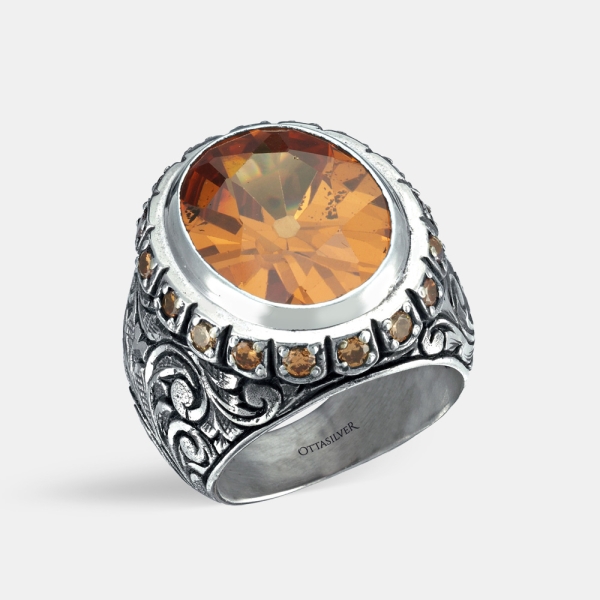 Special Handmade Men's Ring - S-Citrine