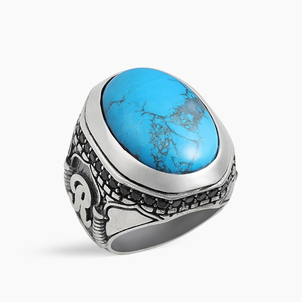 Turquoise Silver Men's Ring