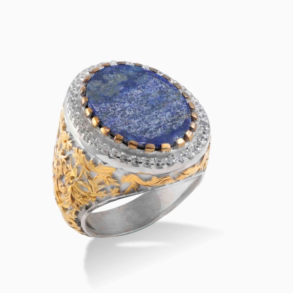 Lapis Lazuli Stone Gold Plated Ring