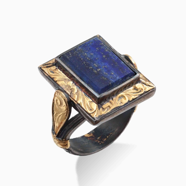 Lapis Lazuli Stone Gold Plated Ring