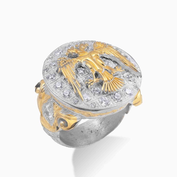 Silver Double-Headed Eagle Ring