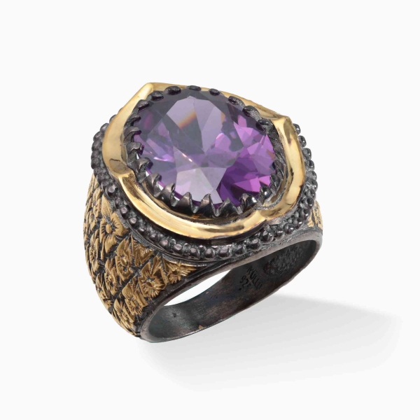 Gold Plated Amethyst Ring