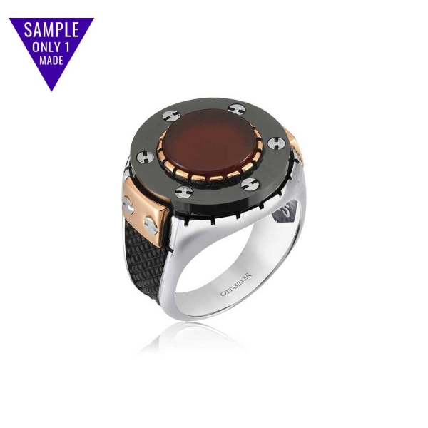 Exclusive Design Red Agate Stone Ring