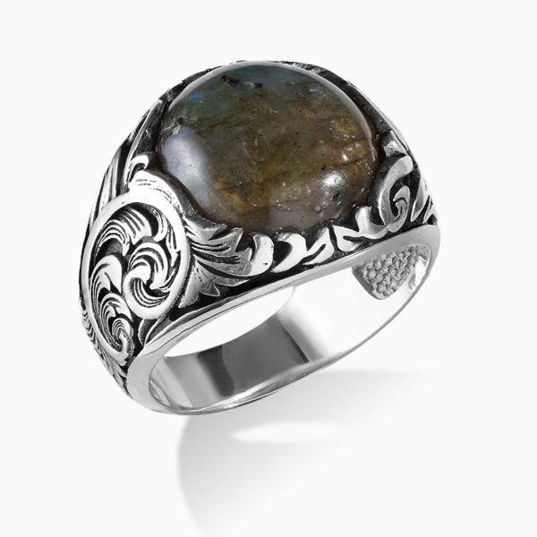 Labrodorite Stone Silver Ring