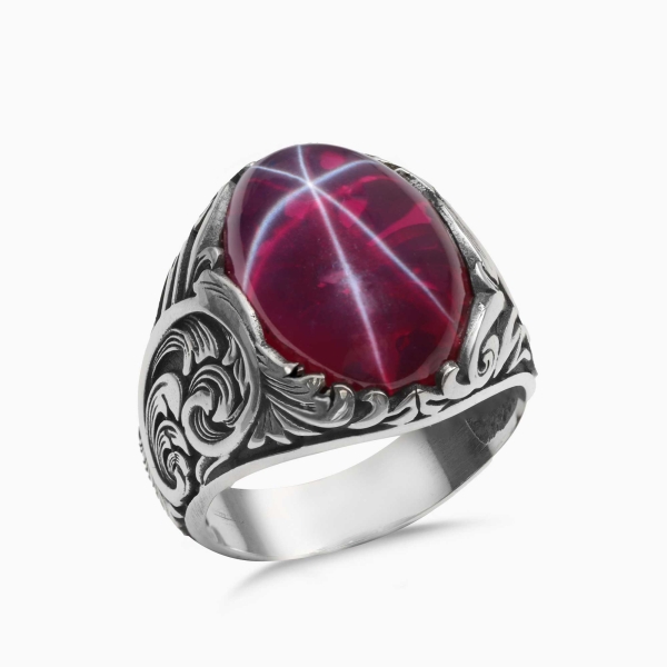 Star Ruby Blaze Silver Ring