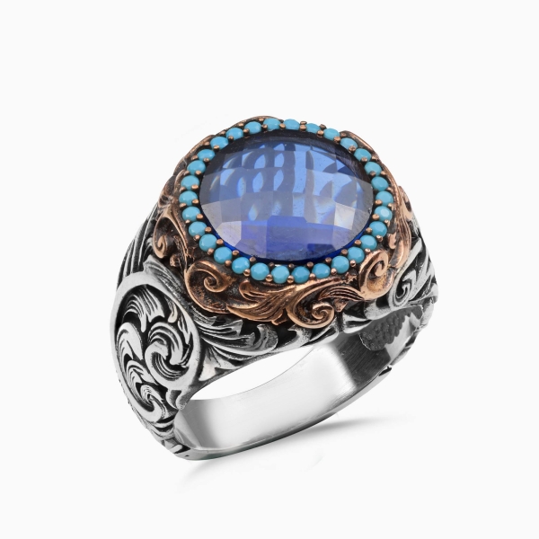 Blue Zircon Spark Silver Ring