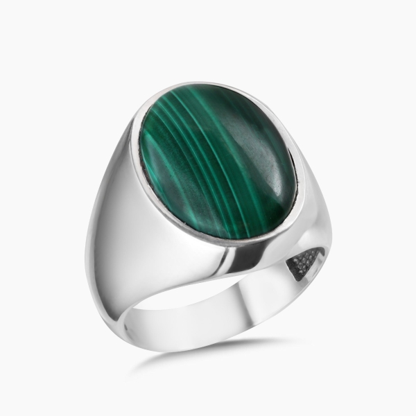 Malachite Stone Silver Ring