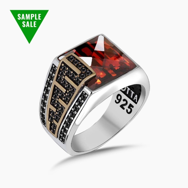 Red Garnet Minimal Ring