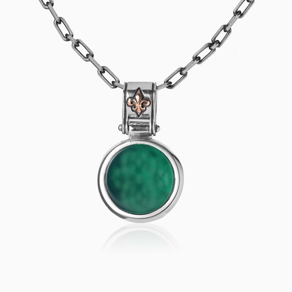 Green Agate Round Pendant