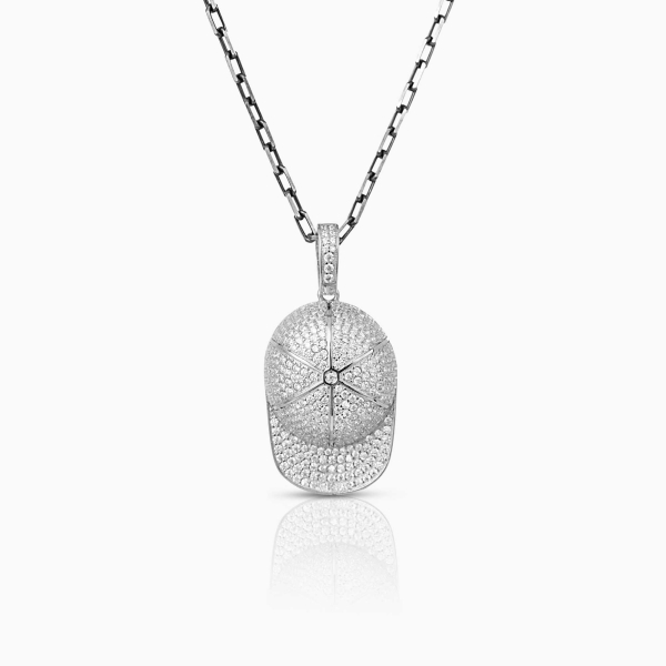 Silver Basketball Cap Pendant Necklace