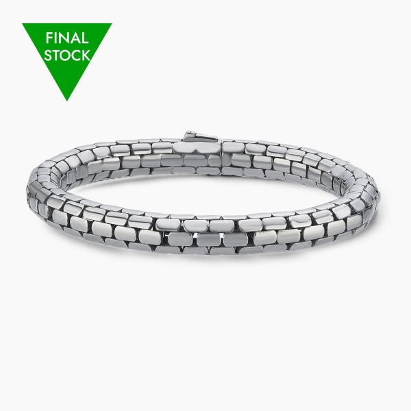 Classic Python Design in Silver Bracelet