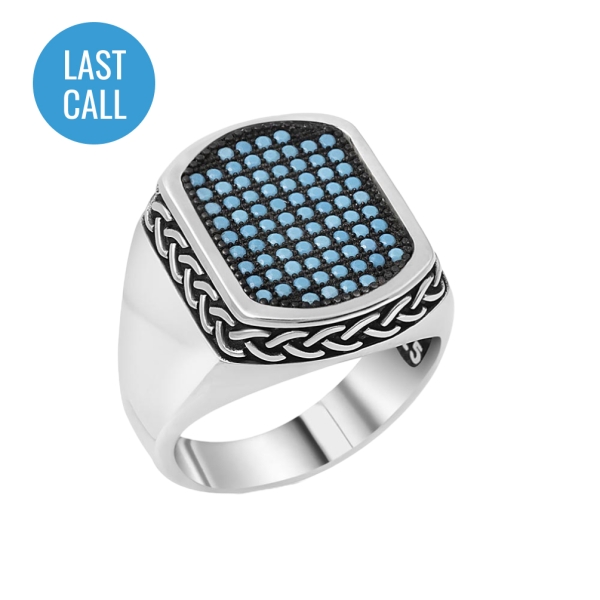 Blue Zircon Silver  Ring 925