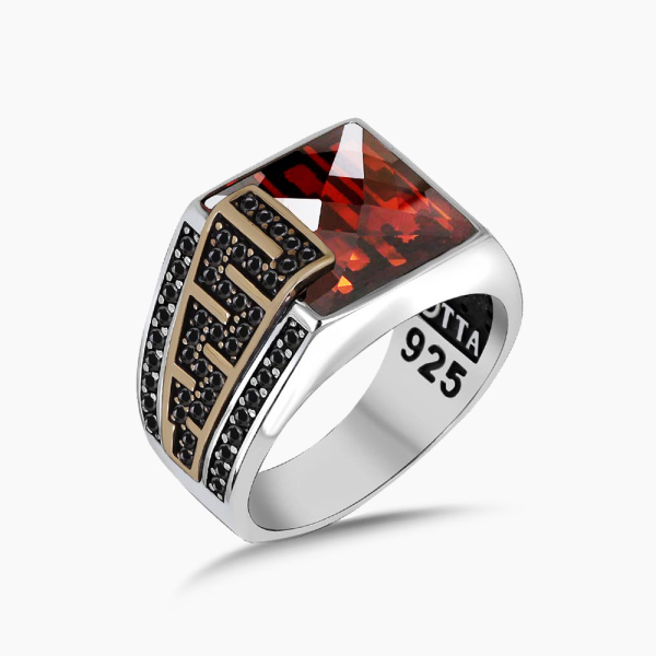 Red Garnet Minimal Ring