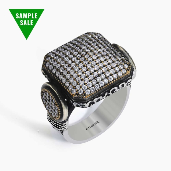 Studded Square Diamond Ring