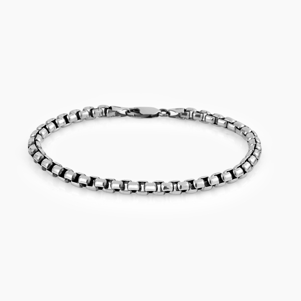 Round Box Chain Bracelet Italian Silver - 5 mm