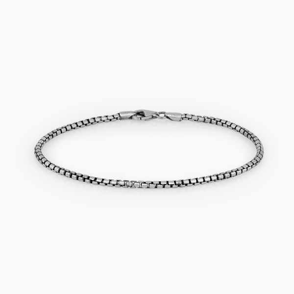 Round Box Chain Bracelet Italian Silver - 2 mm