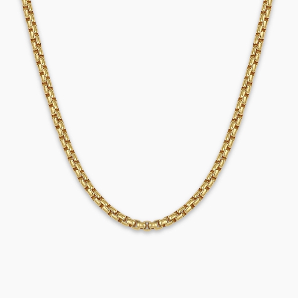 Round Box Chain Gold Plated - 4mm