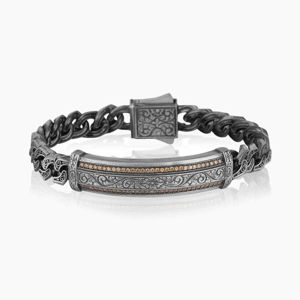 Handmade Silver Bracelet with Zircon Stone