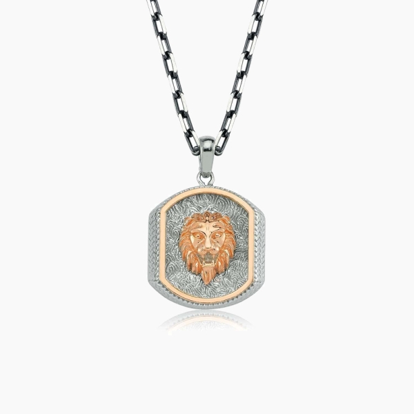 Lion Design Silver Necklace