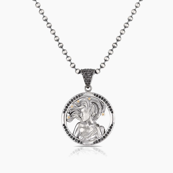 Virgo Zodiac Sign Sterling Silver Necklace